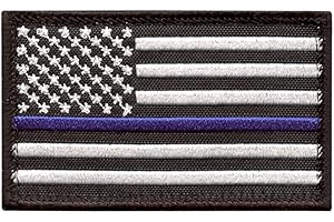 LEGEEON USA American Flag 2x3.25 Thin Blue Line Stars and Stripes Tactical Morale Touch Fastener Cap Patch