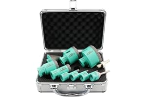 Forets Diamant Carrelage LEKOMESH- 10pcs (6/6/8/25/35/50/68mm+Tête de Fraisage Chanfreinée(6-25mm)+50mm Forets Chanfreinés+Adaptateur) Trépan Diamant pour Porcelaine Céramique Carrelage