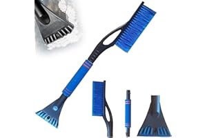 Brosse à Neige pour Voiture,2 en 1 Grattoir à Glace et Brosse à Neige,Détachable Grattoir A Neige Balai A Neige,Car Telescopic Ice Shovel,pour Voitures,Camions,VUS et véhicules Récréatifs (Bleu)