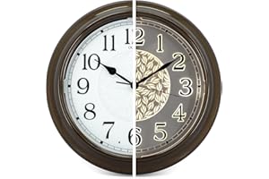 OCEST Große Außen- und Innenuhr, wasserdichte Wanduhr mit Thermometer, wetterbeständig, Nicht tickend, batteriebetrieben, dekorative Uhr für Terrasse, Pool, Lanai, Badezimmer (40 cm)