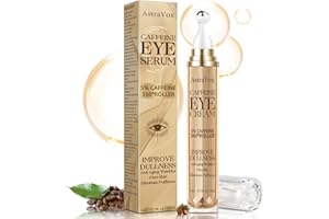 AstraVox Koffein Augencreme Serum, 20 ml Augencreme zur Reduzierung dunkler Augenringe, Beseitigung von Schwellungen und Anti Aging mit 360° Massageball, entfernt effektiv Fältchen