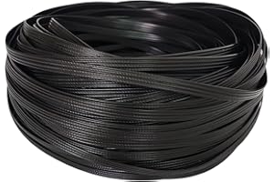 FEYART 70 m plat en rotin synthétique pour chaise inclinable, table basse, réparation de meubles (quatre lignes/noir/8 x 1,1 mm)