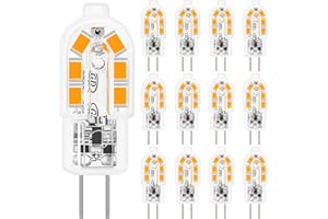 Jewan G4 LED Lampen, 12er-Pack, 2W G4 LED Birne Warmweiß 3000K Ersatz 20W Halogenlampen, 200LM G4 LED led leuchtmittel, 360° Abstrahlwinkel, Nicht Dimmbar Kein Flimmern, 12V AC/DC Energiesparlampe