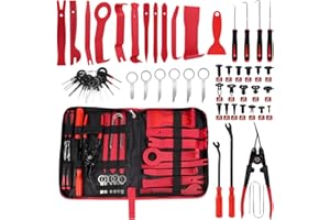 NVIYAM 158 Pièces Outils de Levier Universels pour Voiture, Outils de DéMontage de Garnitures Trousse, Outil Demontage Garniture avec Broches de Retenue, Ensemble à Pince Et Extracteur D’Attaches