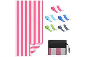 Zusentee Microfibre Beach Towel, Large 180 x 90 cm, Lightweight and Portable for Men and Women, Ideal for Beach Trips, Sauna, Yoga, Pink