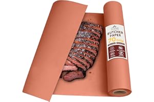 Acasimo Pink Butcher Paper - Rotolo di carta kraft originale, 25 m, larghezza 45 cm, confezione di qualità alimentare, perfetto per carne di manzo affumicata dalla griglia (45cmX25m)