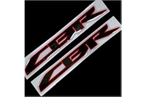 XZMALZYC 1 Paar CBR HRC-Logo. Motorrad Chrom angehoben Tank Pad Aufkleber Aufkleber Emblem für H.O.N.D.A CBR 250RR 300R 400R 500R 600RR 650F 1000RR (Color : Black-Red)