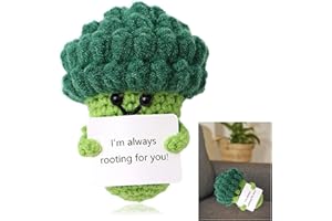 LINGJIA Positive Potato, Broccoli Positivi, Biglietti di Incoraggiamento, Lucky Charms, Giocattoli a Maglia, Supporto Emotivo, Piccoli Regali, Decorazioni per la Casa, Regali di Compleanno (Verde)