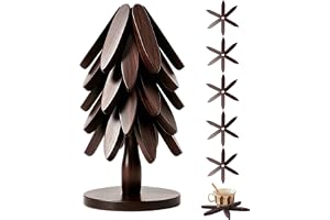 MospdyGear Värmebeständigt set med julgranskulor, innehåller 5 vikbara träunderlägg och 1 stativ, perfekt för kökpannor, kast