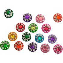 SANGAM Bindi-Set – 6 Packungen Mit Schwarzen Runden Bindis, Selbstklebend, Verschiedene Größen, Für Traditionelle Oder Festliche Anlässe