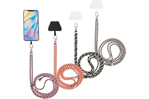 Weewooday 4 Stück Universelle Handy Lanyards inklusive Verstellbares Abnehmbares Nylon Umhängeband und Pads für Meiste Smartphones (Bunt)