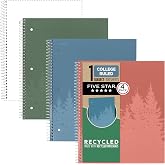 Five Star Spiral Defterler + &Ccedil;alışma Uygulaması, Geri D&ouml;n&uuml;şt&uuml;r&uuml;lm&uuml;ş Kapak, 4'l&uuml; Paket, 1 Konu, Kolej &Ccedil;izgili Kağıt, 8-1/2 "x 