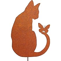 Desgn Del Gardno Arte Del Gatto Gatto N Metallo Arruggnto Per Recnzone Del Gardno Arte - Foto 6