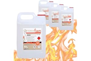 ZEMO 5L Bio-etanol para chimeneas y lámparas No Humos ni olores Origen Vegetal Alcohol Super Fino 96% Color Transparente Garrafas de 5 litros (4xGarrafa 5L)