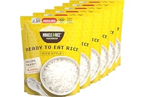 MIRACLE NOODLE Miracle Rice - Shirataki/Konjac Rice - Vegan, Gluten Free, Kosher (200 g (Pack of 6))