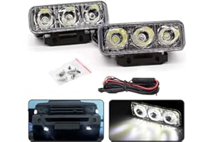 POCKETMAN Zestaw lamp LED do jazdy dziennej, 3 diody LED, przeciwmgielne, uniwersalne, do samochodu, SUV-a, modeli typu sedan, coupe, 2 szt.