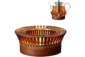 Irtyif Scalda Teiera,Scaldateiera Con Porta Candele,Scalda Tè Riscaldatore Base Rotonda Con Candeliere,Lega Stile Giapponese Scalda Teiera Per Mantenere Caldi Caffè,Tè Latte (13.5cm)