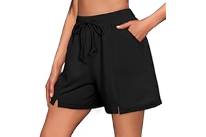 Litherday Damskie szorty do biegania sportowe lato jogging sportowe spodenki na co dzień wysoka talia z kieszeniami dla kobiet