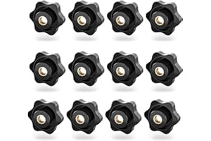 12 Stück Schwarz Kunststoff Sterngriffmutter Innengewinde M8,Sterngriffschraube Rändelschraube,Sternschraube Rändelmutter Für Werkzeugmaschine(Lewttyer)