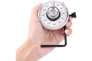 mumisuto Jauge d'Angle de Couple, Cle Dynamometrique 1/2 Pouce Jauge de Serrage de Torsion Gauge Angulaire Couples 360 ​​Degrés Réglable Outillage Mecanique Auto Entraînement Indicateur