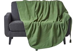 HOMESCAPES 100% bawełna tkana ręcznie – rajput – zielona – 225 x 255 cm