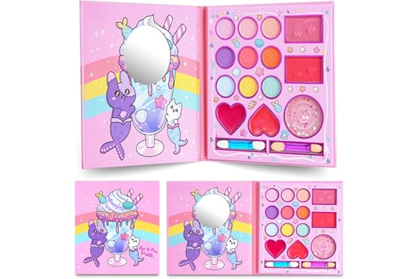 Aomig Maquillage Enfant Jouet Filles, Kit de Lavable Maquillage Jouet pour Fille, Sûr, Non Toxique, Cadeau de Noël Anniversaire