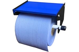 MegaMaxx Blue Roll Dispenser Wall Mounted - Blue Roll Holder With Storage Shelf - Industrial Paper Towel Dispenser And Holder - Ideal For Office, Home, Warehouse, Workshop, Factory