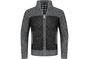 YOUTHUP Męski dzianinowy kardigan polarowy sweter z podszewką gruby sweter ciepła kurtka zimowa