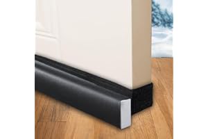 BKSAI Stoper przeciągów do drzwi, 100 cm, bez klejenia, 4 cm, na dole, szczelina drzwiowa, stoper przeciągów, uszczelka chroniąca przed zimnem, czarna