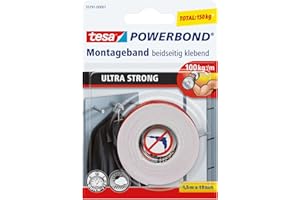 Tesa Powerbond Taśma Montażowa, Wielokolorowy, 1,5m x 19mm
