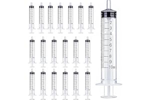 [30 Pack] HYCKee 10ml Plastic Syringe for Liquid Multiple Uses Measuring Syringe Tools for Labs, Measuring Liquids and Dispensing (10ml / 30pack)