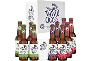 THISTLY CROSS Cider Gift Pack - 10 x 330ml plus Glass - Delicious Scottish Cider - Perfect as a Cider Gift Set for Men and Women or to Fill the Fridge