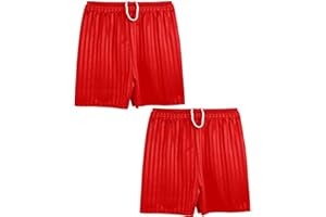 Bahob Pack of 2 Shadow Stripe PE Shorts Mens Boys Girls Unisex Sports Adult Football Gym School Short