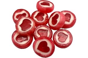 SUNATURE Bonbons en forme de cœur avec emballage individuel 500 g Rouge/blanc Pour mariage, communion, confirmation Saint-Valentin, baptême, Pâques, décoration de table ou de fête