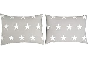 Bloomsbury Mill - Juego de Cama para niño - Juego de 2 Fundas de Almohada adicionales- Estampado de Estrellas Grises y Blancas