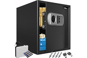 Deuba Caja Fuerte de Seguridad Electronica 35x40x40cm Cerradura de Combinación Pared Suelo Luz Interior Negra