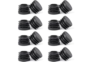 OSDUE 22 * 22mm Rond Bouchons à lamelles,16 PCS Bouchons de Couverture Cache Tube en Plastique PE Bouchon Pied de Chaise Embout de Bouchon en Plastique pour Chaises Canapés Tables,Noir