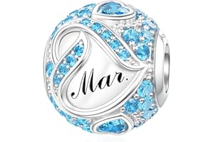 LANBEIDE Birthstone Charms for Pandora Charms, 925 Sterling Silver Beads for Pandora Bracelet Xmas Birthday Present for Women