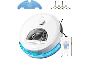 OKP L6 Aqua Robot Aspirapolvere Lavapavimenti con Mappatura, 6000Pa, 150min, Navigazione dToF, Zona vietata, 3 IN 1 Robot Aspirapolvere e Lavapavimenti, Per Tappeti/Pavimenti/Peli, WiFi/APP/Alexa