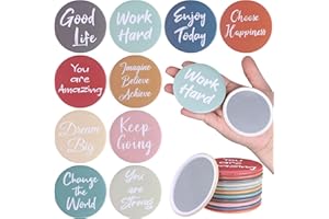 SEVENMYE Lot de 30 miroirs compacts inspirants - Cadeau de remerciement - 7,6 cm - Miroir portable - Cadeau femme, équipe, infirmière, patron, Noël