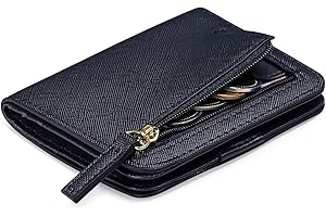 GAEKEAO Monederos para Mujer, Cartera para Mujer en Formato Corto con Bloqueo RFID, Monedero Minimalista con Bolsillo de Cremallera para Monedas