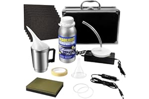 Qunbanty Rinnova Fari Auto,800g Lucida fari Auto,Kit Lucidatura Fari,Kit di Riparazione Fari con Scatola degli Strumenti,Strumento di Riparazione Faro per Graffi/sfocatura