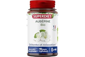 SUPER DIET SUPERDIET - AUBÉPINE BIO - Détente, relaxation - Phytothérapie - Fabrication française - 45 gélules