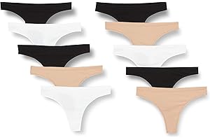 Iris & Lilly Damen Tanga-Unterwäsche Baumwolle, 10er-Pack