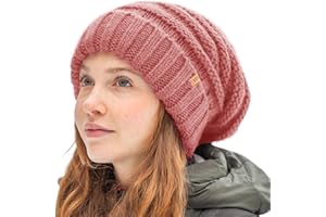 TOP-EX M/L/XL 100% wełna Slouch Beanie damska ciepła czapka zimowa czapka dzianinowa z podszewką polarową