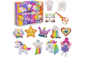 Select Zone Kit da cucito fai-da-te Borsa fatta a mano per bambini Filo da ricamo in feltro per bambini Ago in plastica Filo di cotone Forbici Artigianato fai-da-te (Set serie principessa)