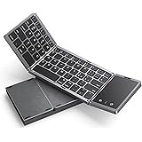 seenda Tastiera Bluetooth Pieghevole, Tastiera Wireless Leggera con touchpad, doppio Pairing, Ricaricabile, Connessione Stabi