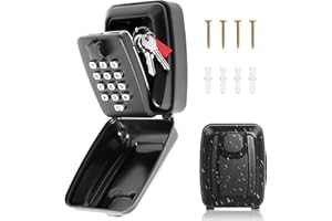 GEKUFA Key Safe Outdoor Police Approved and Preferred, Key Lock Box Wall Mounted Outside with Code, 12-Digit Combination Keysafe Lockbox for Home Garage Office Warehouse