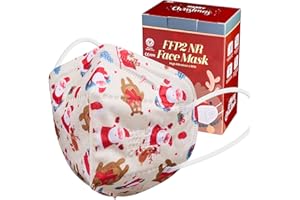 ctc connexions FFP2 Face Masks Christmas, 20Pcs KN95/FFP2 5-Layer Protective Face Mask CE 0598 certified EN149 Standard, High Filtration Capacity Individually Packed