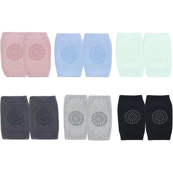 5 Paires Genouillères Bébé Antidérapantes - Protège-Genoux Rampant Garçon Fille 0-24 Mois